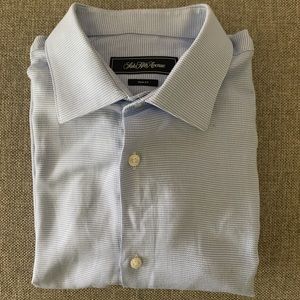 Men’s Slim Blue/White Button Up Shirt